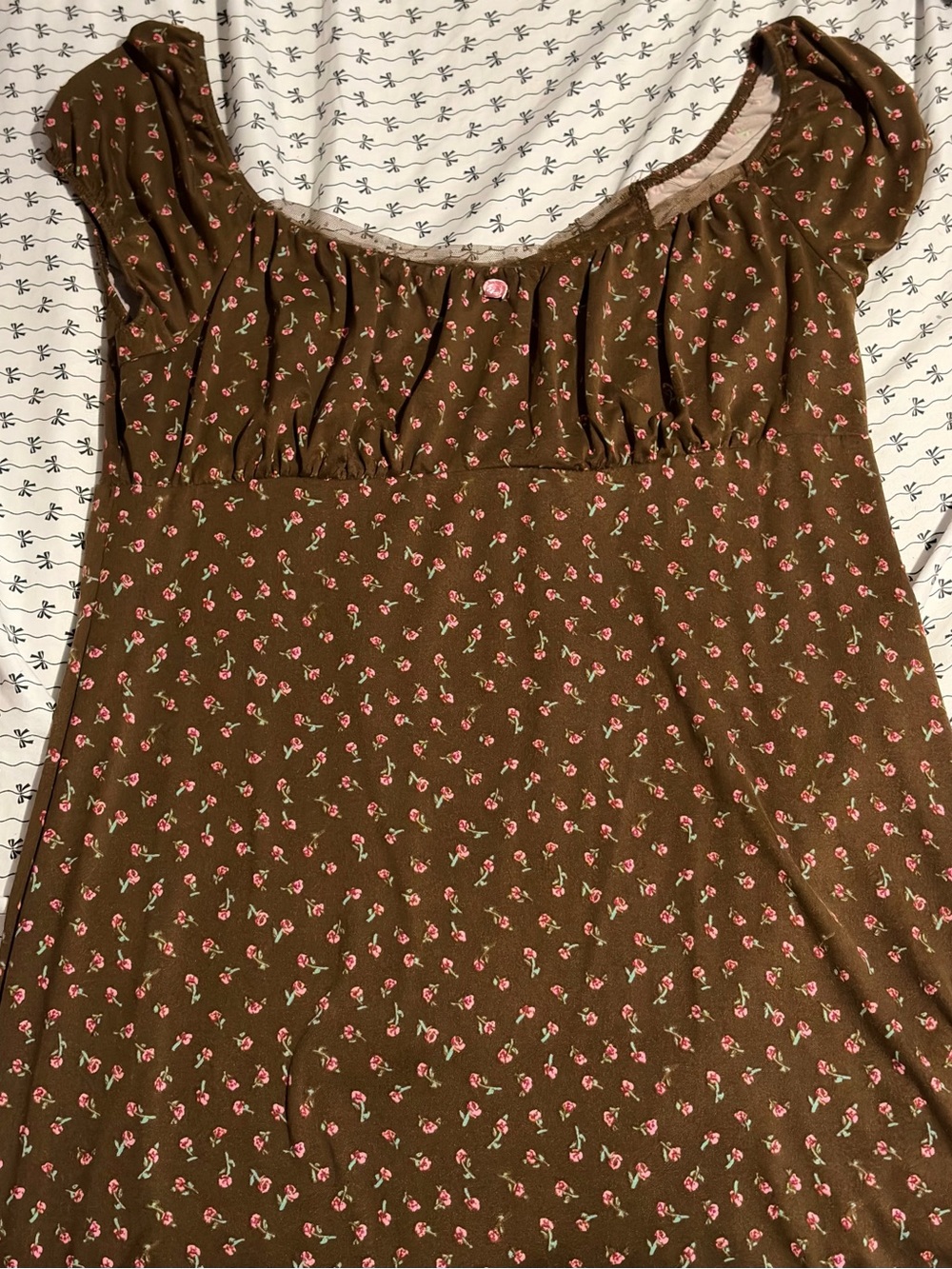 Brown Floral Womens dress